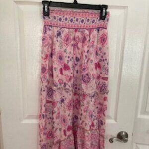 70/21 Pink Floral Maxi Drop-Down Skirt - Excellent Condition